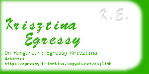 krisztina egressy business card